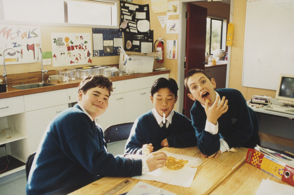 Students eating in Food Technology class