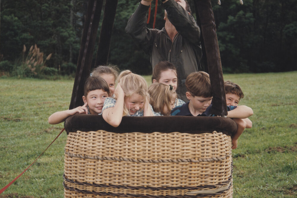 Students in hot air balloon
