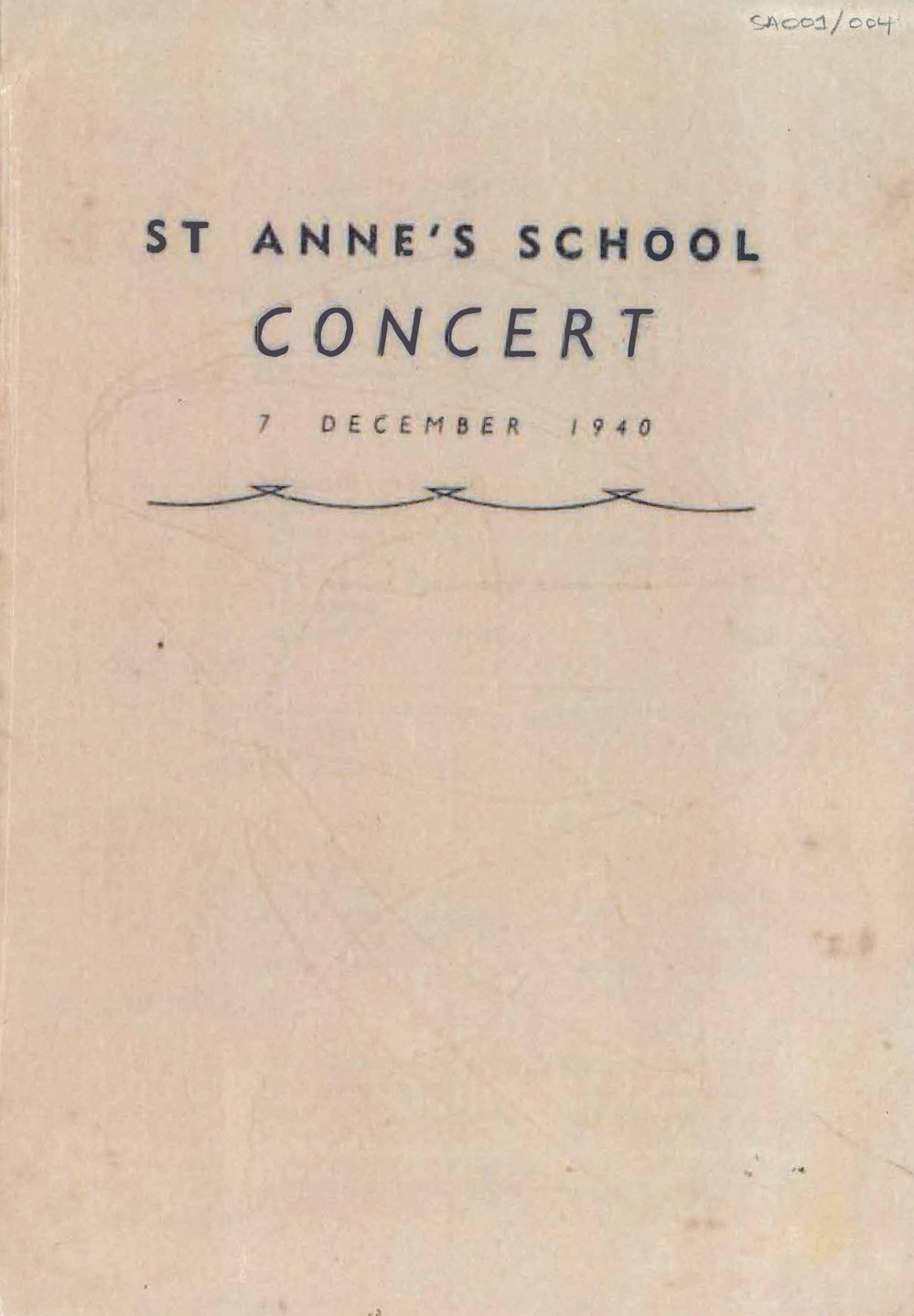 St. Anne's School Concert Programme