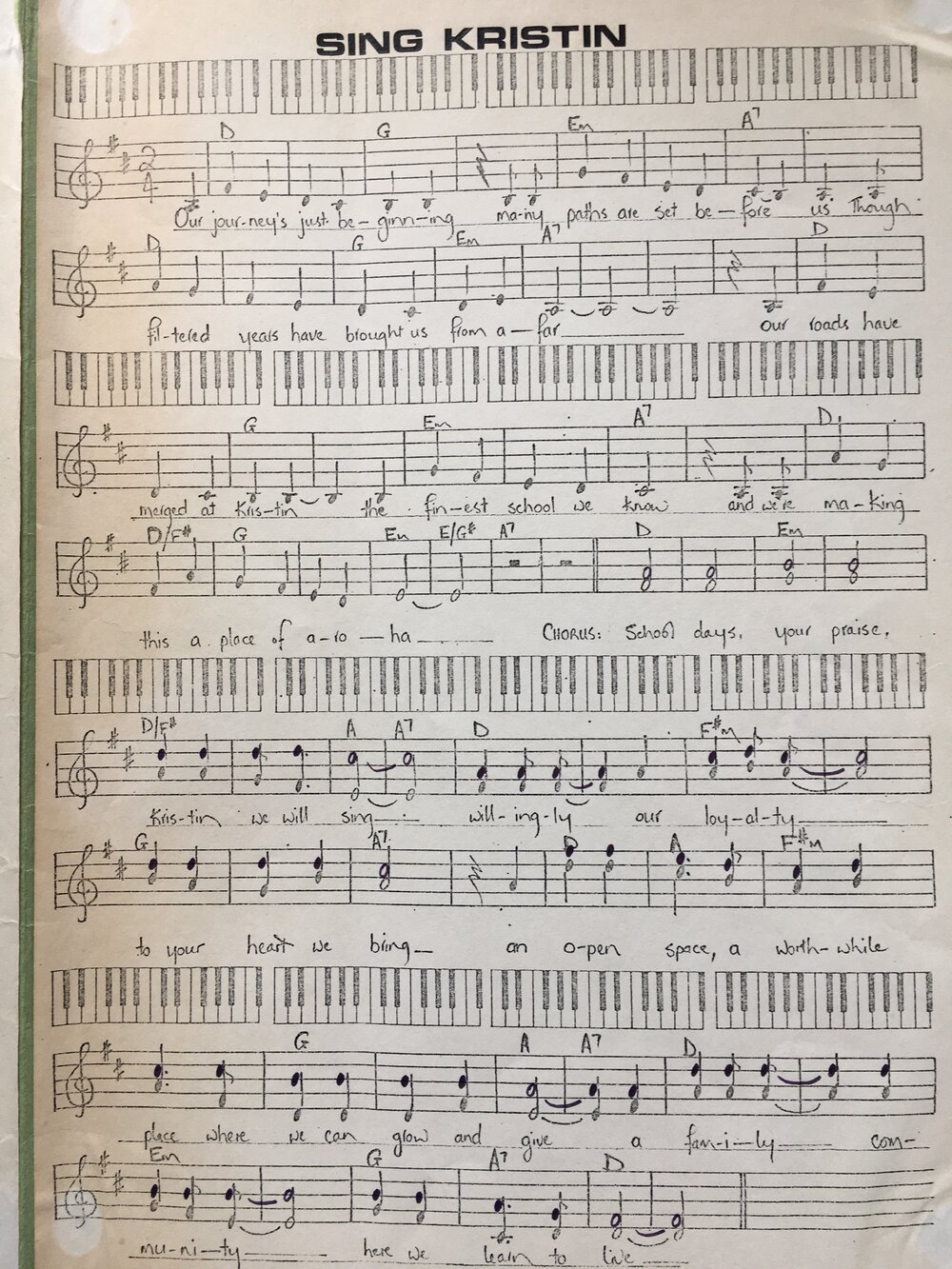 Sing Kristin Original Score