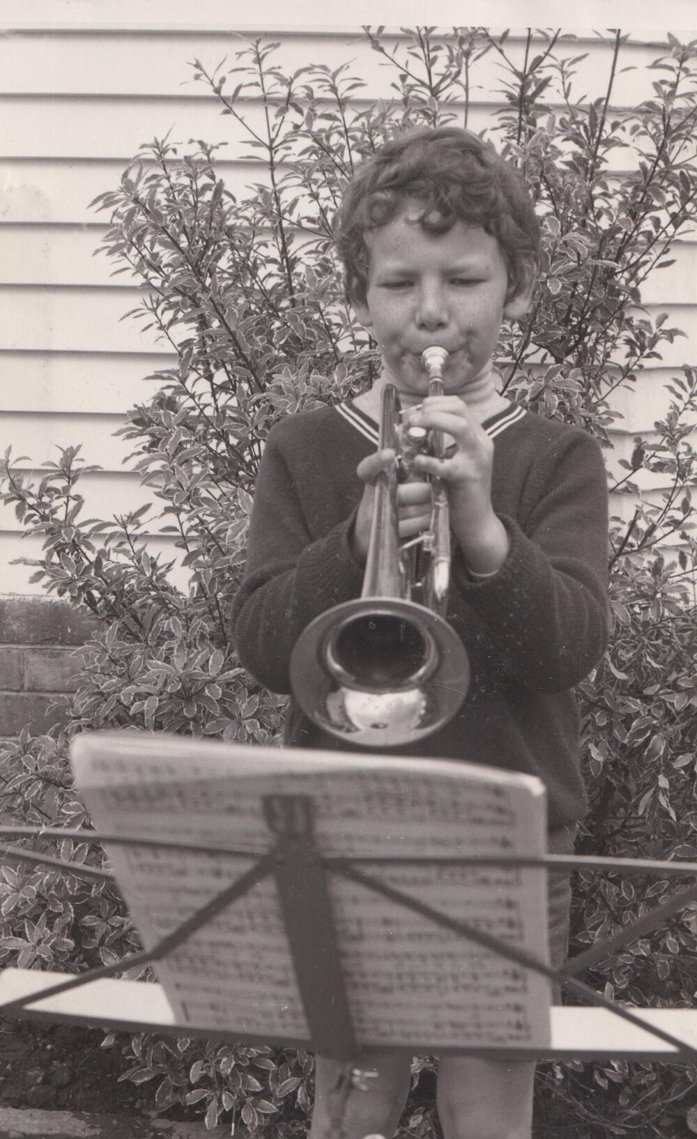 Student Playing Trumpet: c1976