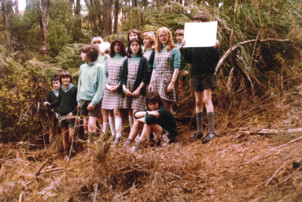 Kristin students in bush (1976)