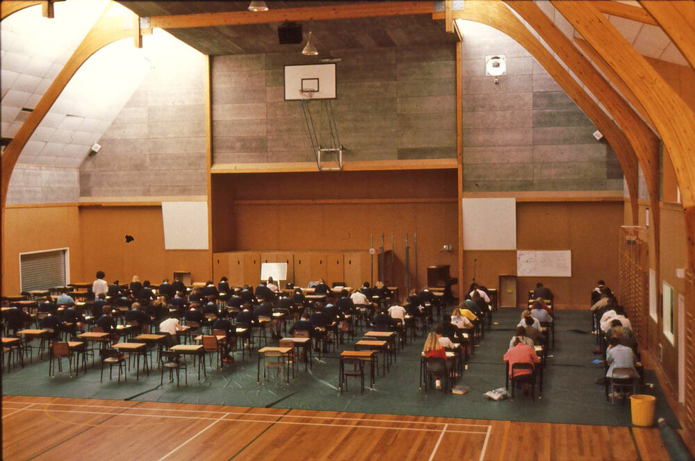 Students sitting exam (c1980s)