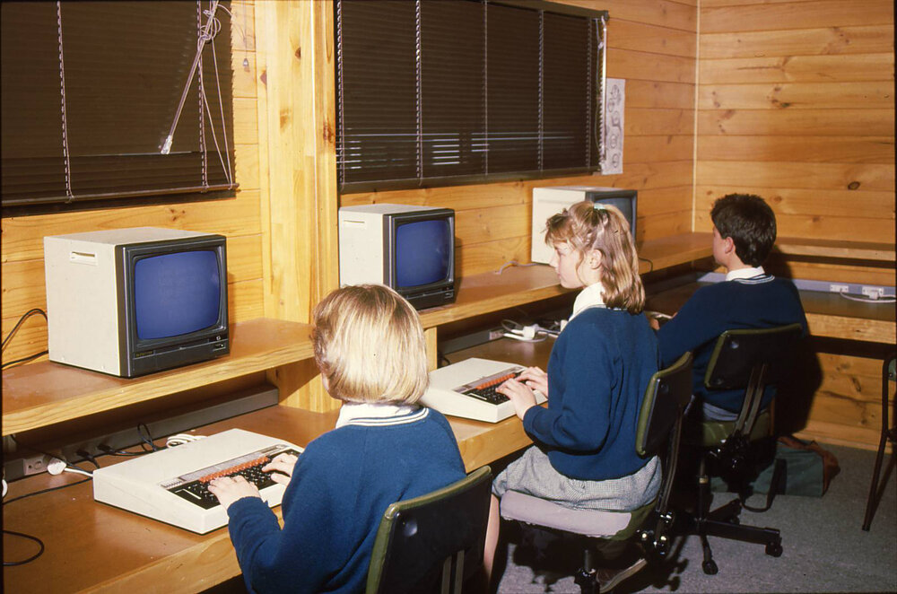 Students on BBC Computer (c1984)
