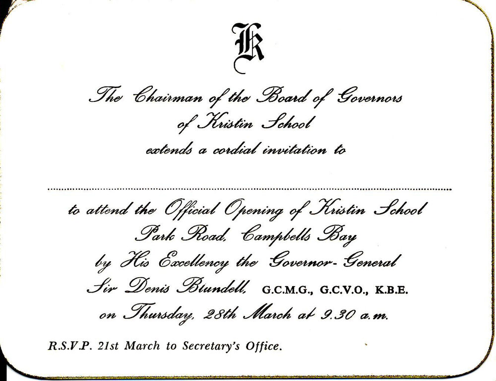 Invitation to Kristin's 1974 Opening Ceremony