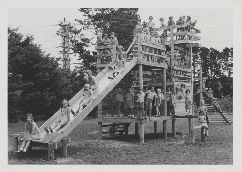 Students on Adventure Playground