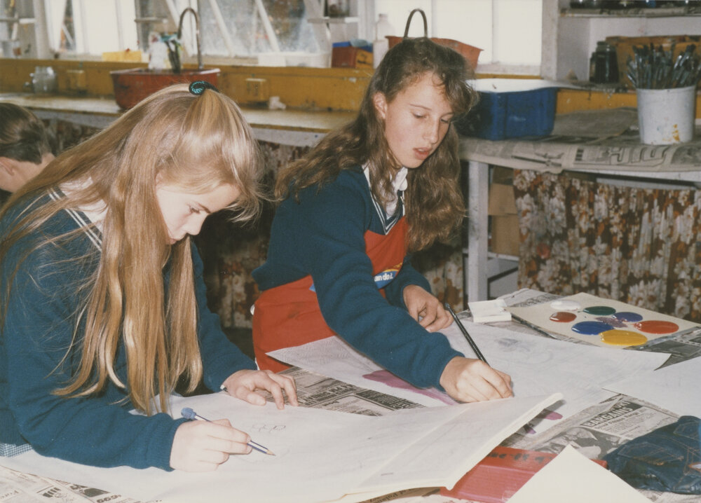 Students in art classroom