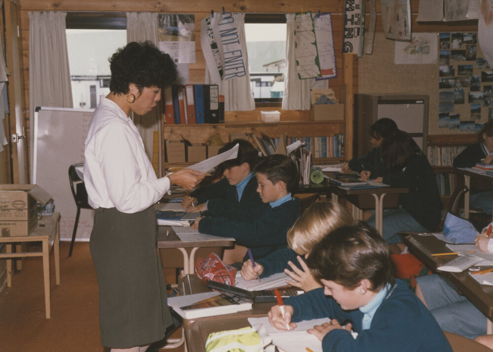 Students and teacher in classroom
