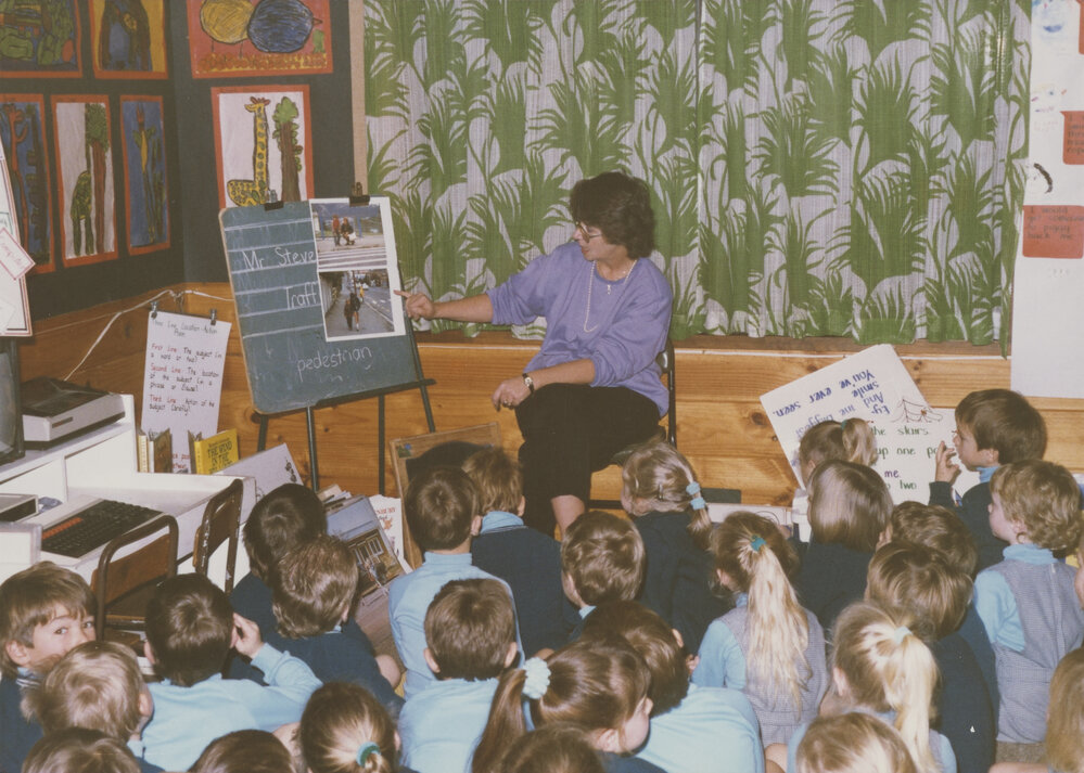 Students and teacher in classroom