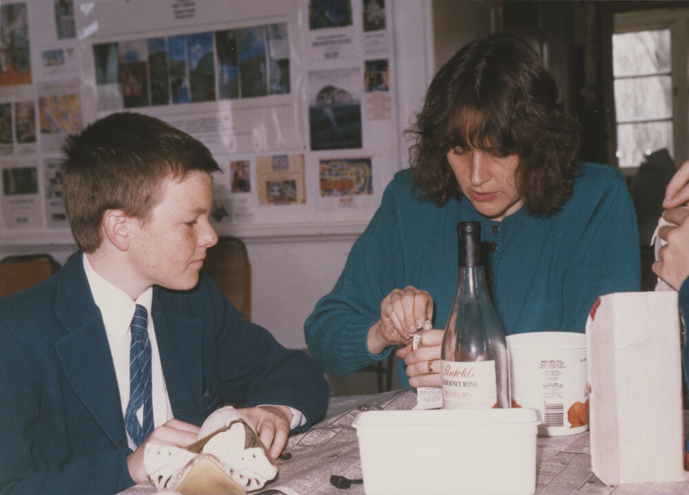 Student and teacher in classroom