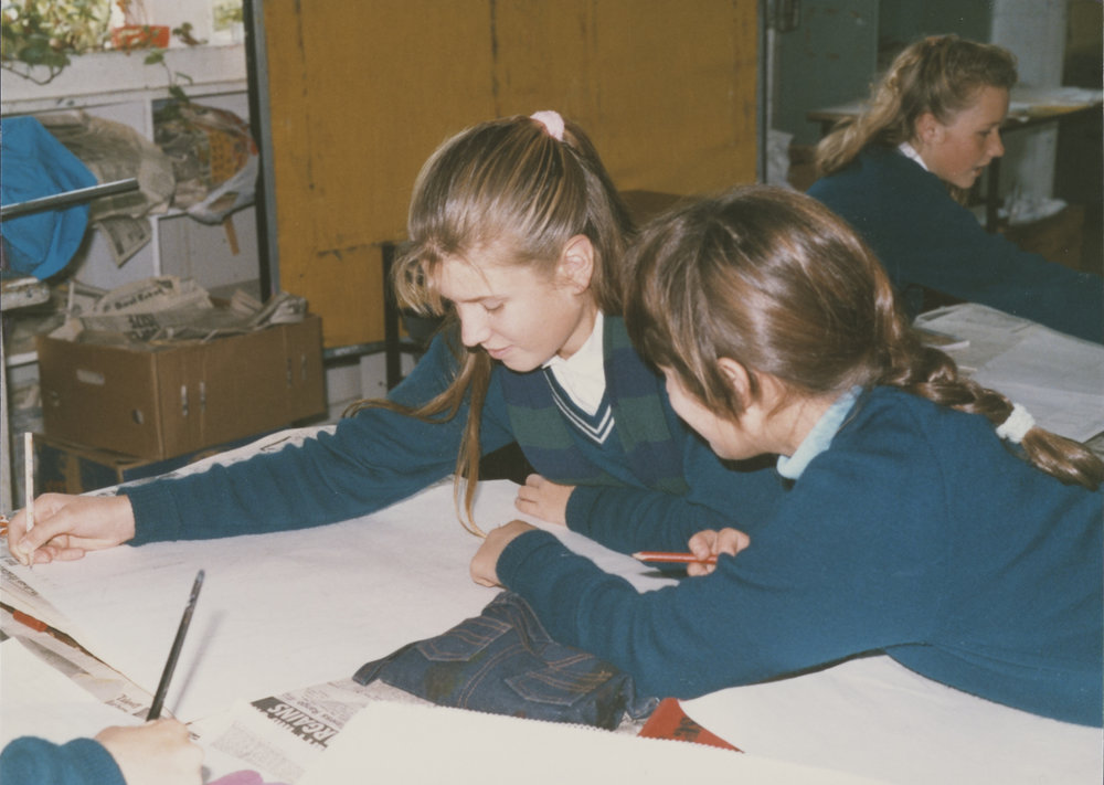 Students in art classroom