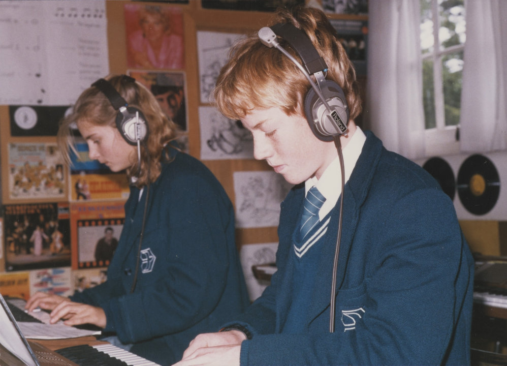 Students in music classroom