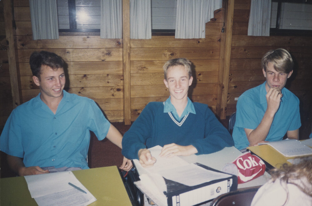 Students studying in classroom