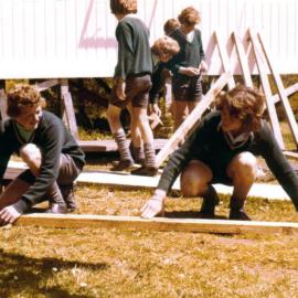 Terry Findlay's class making picnic tables