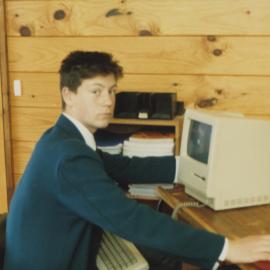 Student on computer