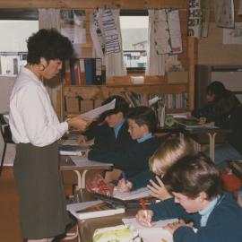 Students and teacher in classroom