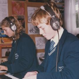Students in music classroom