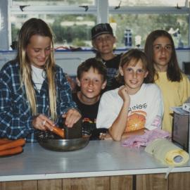 Students preparing food