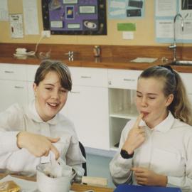 Students eating in Food Technology class