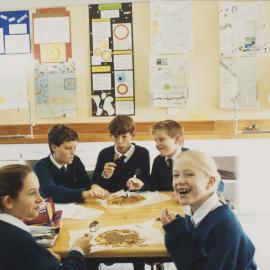 Students eating in Food Technology class