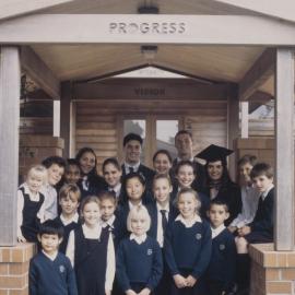 Students outside Kristin Chapel