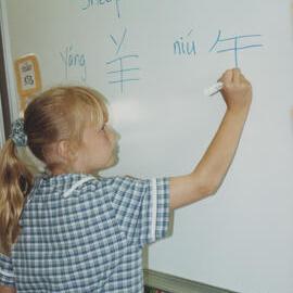 Student in Chinese class