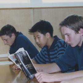 Students reading in class