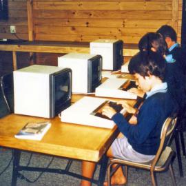 Students on BBC computers (c1984)