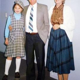Roy & Marion Munn on a school visit (1991)