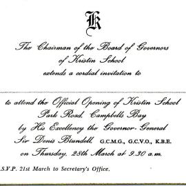 Invitation to Kristin's 1974 Opening Ceremony