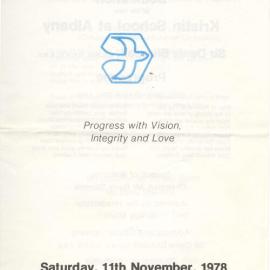 Kristin Programme for Albany Campus Opening (1978)
